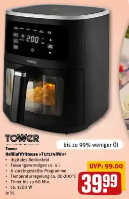 REWE Tower Heißluftfritteuse T17174RW Angebot