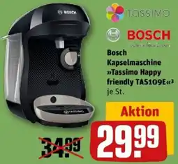 REWE Bosch Kapselmaschine Tassimo Happy friendly TAS109E Angebot