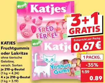 Kaufland KATJES Fruchtgummis oder Lakritze Angebot