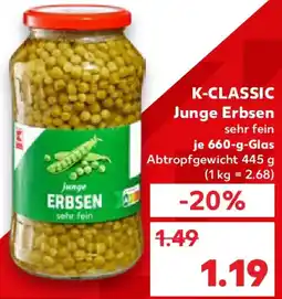 Kaufland K-CLASSIC Junge Erbsen Angebot