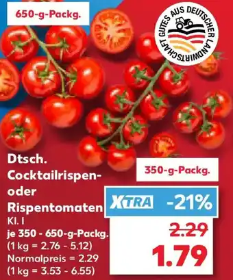 Kaufland Dtsch. Cocktailrispen- oder Rispentomaten Angebot