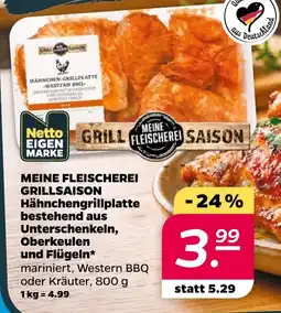 Netto MEINE FLEISCHEREI GRILLSAISON Hähnchengrillplatte Angebot