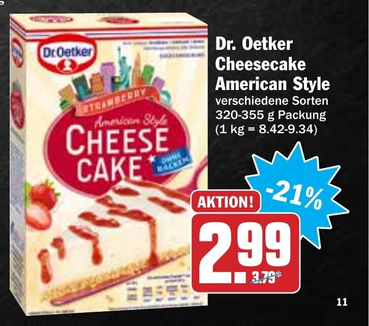 Dr. Oetker Cheesecake American Style Angebot bei Hit