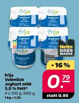 Netto frija Vollmilch Joghurt mild Angebot