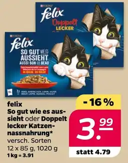 Netto felix So gut wie es aussieht oder Doppelt lecker Katzen-nassnahrung Angebot