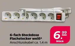 Netto 6-fach Steckdose Flachstecker weiß Angebot