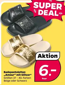 Netto Badeepantoletten „Amour“ mit Glitzer* Angebot
