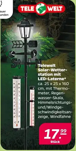 Netto Telewelt Solar-Wetterstation mit LED-Laterne Angebot