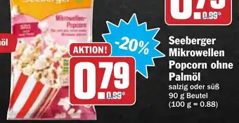 Hit Seeberger Mikrowellen Popcorn ohne Palmöl Angebot