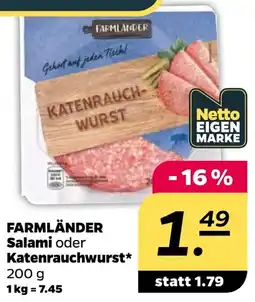Netto FARMLÄNDER Salami oder Katenrauchwurst* Angebot