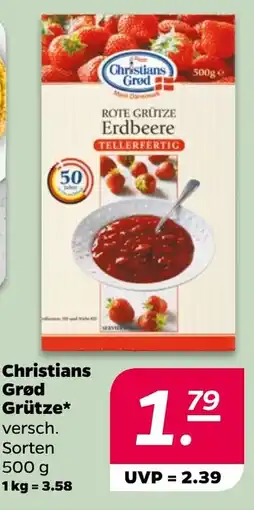 Netto Christians Grød Grütze* Rote Grütze Erdbeere Angebot