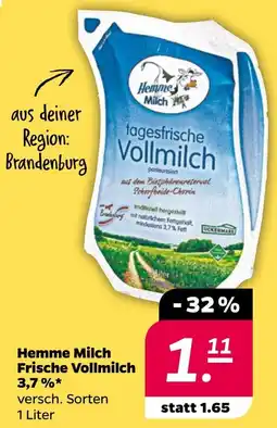Netto Hemme Milch Frische Vollmilch Angebot