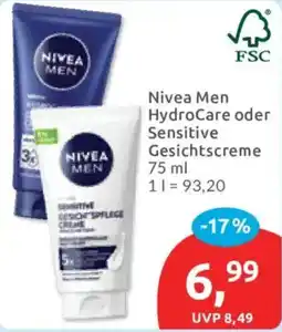 Budni Nivea Men HydroCare oder Sensitive Gesichtscreme Angebot