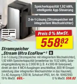 toom Baumarkt Stromspeicher "Stream Ultra EcoFlow"² B Angebot