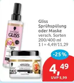 Budni Gliss Sprühspülung oder Maske Angebot