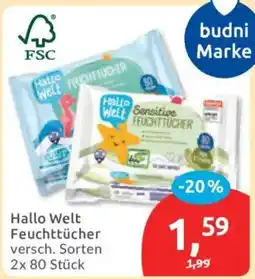 Budni Hallo Welt Feuchttücher Angebot