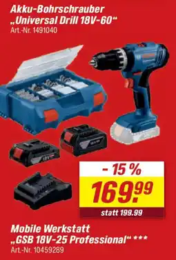 toom Baumarkt Akku-Bohrschrauber „Universal Drill 18V-60“ Angebot