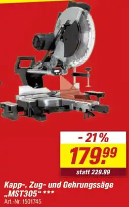 toom Baumarkt Kapp-, Zug- und Gehrungssäge „MST305“ *** Angebot
