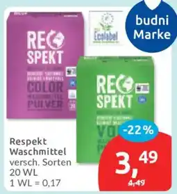 Budni Respekt Waschmittel Angebot
