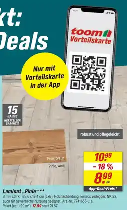 toom Baumarkt Laminat „Pinie“ Angebot