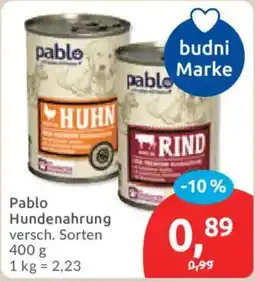 Budni Pablo Hundennahrung Angebot