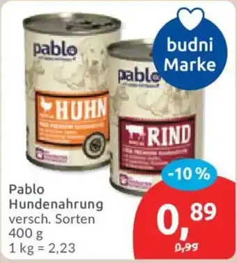 Budni Pablo Hundennahrung Angebot