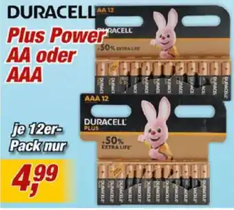 Posten Börse DURACELL Plus Power AA oder AAA Angebot