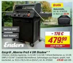 toom Baumarkt Gasgrill „Monroe ProX 4 SIR Shadow“ Enders Angebot