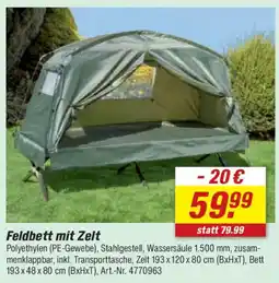 toom Baumarkt Feldbett mit Zelt Angebot