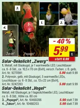 toom Baumarkt Solar-Dekolicht „Zwerg“ Angebot