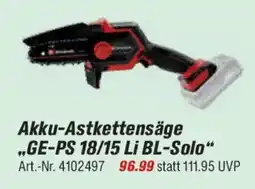 toom Baumarkt Einhell Akku-Astkettenäge „GE-PS 18/15 Li BL-Solo“ Angebot