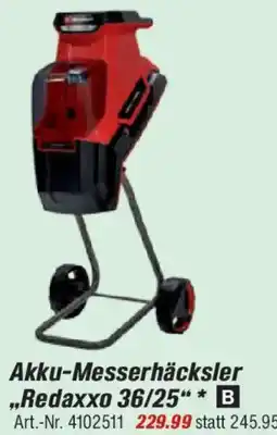 toom Baumarkt Einhell Akku-Messerhächsler Redaxxo 36/25 Angebot