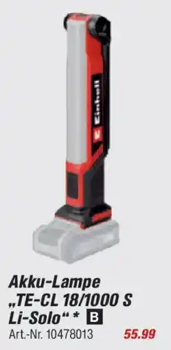 toom Baumarkt Akku-Lampe „TE-CL 18/1000 S Li-Solo“ Einhell Angebot