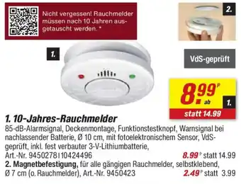 toom Baumarkt 10-Jahres-Rauchmelder Angebot