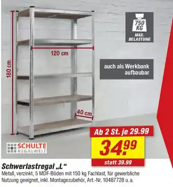 Schwerlastregal „L“