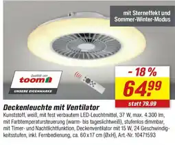 toom Baumarkt Deckenleuchte mit Ventilator Angebot