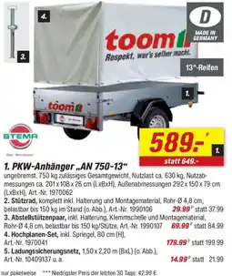 toom Baumarkt PKW-Anhänger „AN 750-13“ Angebot