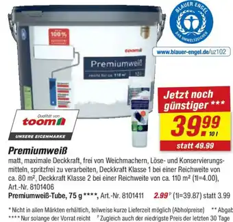 toom Baumarkt Premiumweiß Angebot