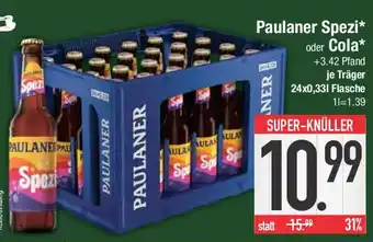 E-Center Paulaner Spezi oder Cola Angebot