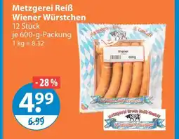 V Markt Metzgerei reiß wiener würstchen Angebot