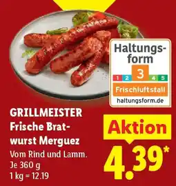 Lidl GRILLMEISTER Frische Brat- wurst Merguez Angebot