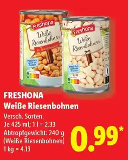 Lidl FRESHONA Weiße Riesenbohnen Angebot