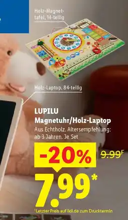 Lidl LUPILU Magnetuhr/Holz-Laptop Angebot