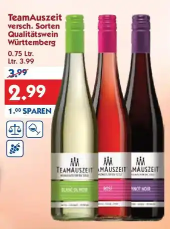 Hol'ab Getränkemarkt TeamAuszeit Qualitätswein Angebot