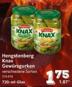 Selgros Hengstenberg Knax Gewürzgurken Angebot