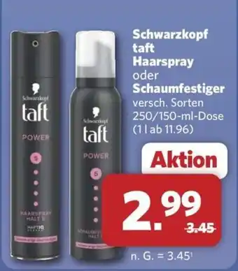 Combi Schwarzkopf taft Haarspray oder Schaumfestiger Angebot