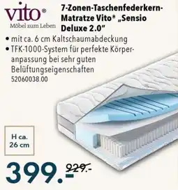 Franz Knuffmann 7-Zonen-Taschenfederkern-Matratze Vito® „Sensio Deluxe 2.0“ Angebot