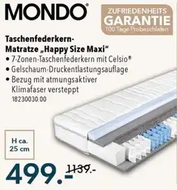 Franz Knuffmann MONDO Taschenfederkern-Matratze „Happy Size Maxi“ Angebot