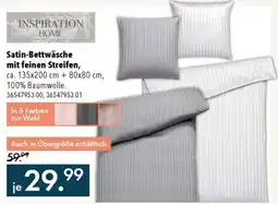 Franz Knuffmann Satin-Bettwäsche mit feinen Streifen Angebot