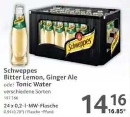Selgros Schweppes Bitter Lemon, Ginger Ale oder Tonic Water Angebot